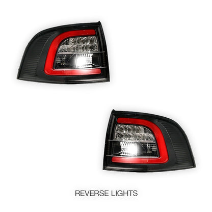 Holden Commodore VE / VF (2008 - 2016) Black 3D LED Tail Lights LH + RH