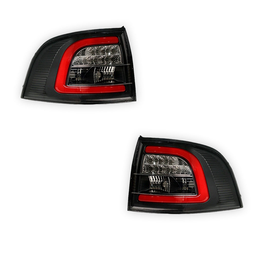 Holden Commodore VE / VF (2008 - 2016) Black 3D LED Tail Lights LH + RH