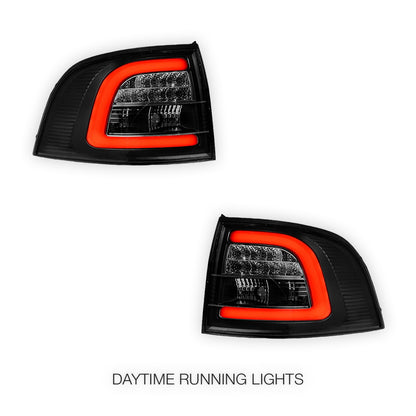 Holden Commodore VE / VF (2008 - 2016) Black 3D LED Tail Lights LH + RH