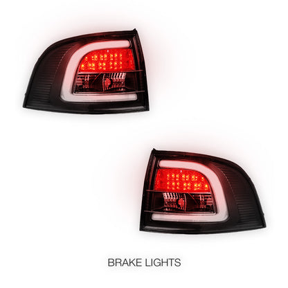 Holden Commodore VE / VF (2008 - 2016) Black 3D LED Tail Lights LH + RH