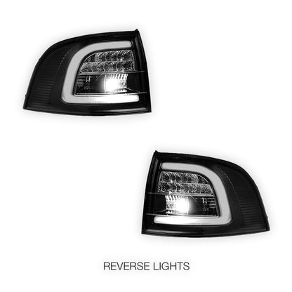Holden Commodore VE / VF (2008 - 2016) Black 3D LED Tail Lights LH + RH