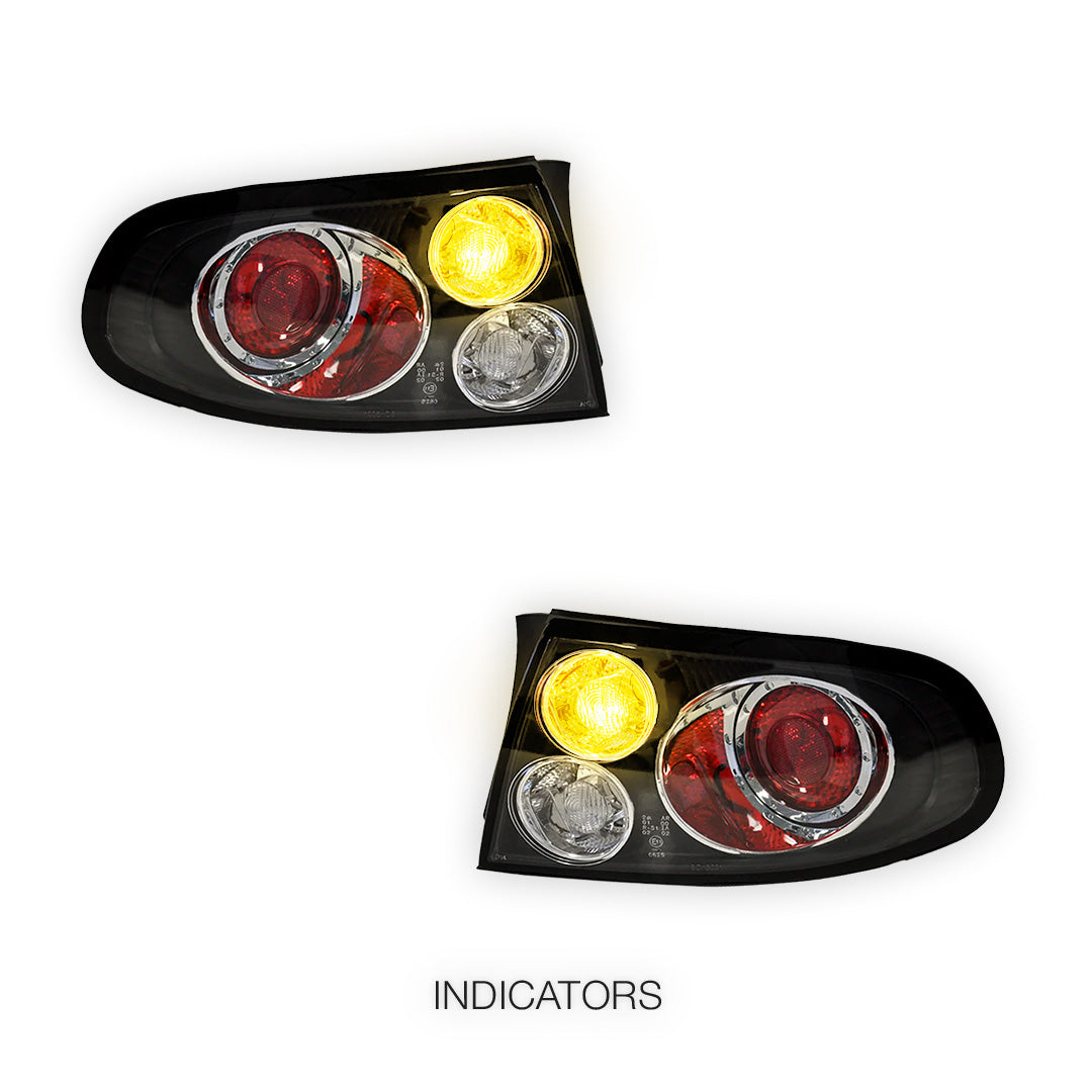 Holden Monaro V2 / VZ (2001 - 2006) Black Altezza Tail Lights LH + RH