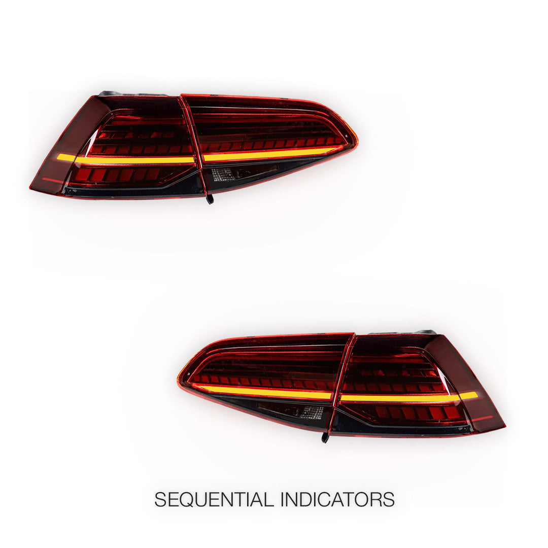 Volkswagen Golf MK7 (2013 - 2020) R Style Sequential Full LED Tail Lights LH + RH