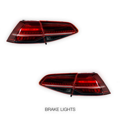 Volkswagen Golf MK7 (2013 - 2020) R Style Sequential Full LED Tail Lights LH + RH