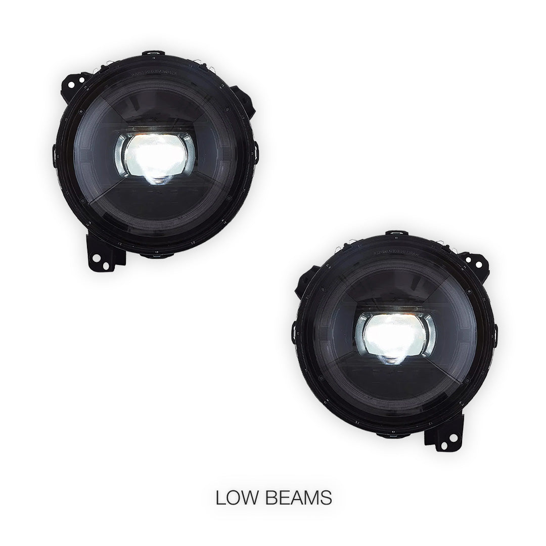 Jeep Wrangler JL (2018 - 2023) LED DRL Sequential 9" Headlights Halo  LH + RH