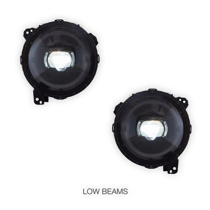 Jeep Wrangler JL (2018 - 2023) LED DRL Sequential 9" Headlights Halo  LH + RH