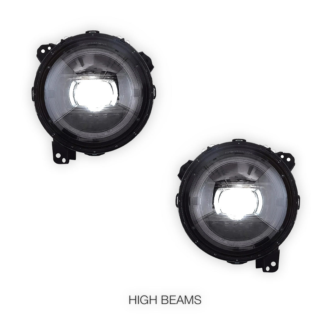 Jeep Wrangler JL (2018 - 2023) LED DRL Sequential 9" Headlights Halo  LH + RH