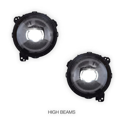 Jeep Wrangler JL (2018 - 2023) LED DRL Sequential 9" Headlights Halo  LH + RH