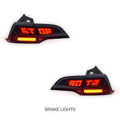 Tesla Model 3 (2017 - 2019) Red Tail Lights LH + RH