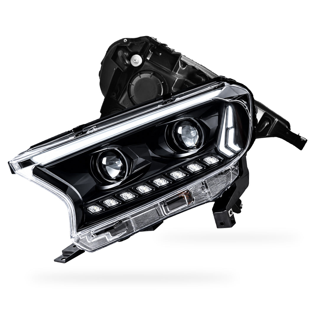 Ford Ranger T6 (2015 - 2020) Black Animation DRL Sequential Headlights LH + RH
