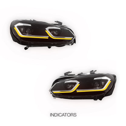 Volkswagen Golf MK6 (2008 - 2013) DRL Projector Sequential Headlights LH + RH