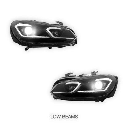 Volkswagen Golf MK6 (2008 - 2013) DRL Projector Sequential Headlights LH + RH
