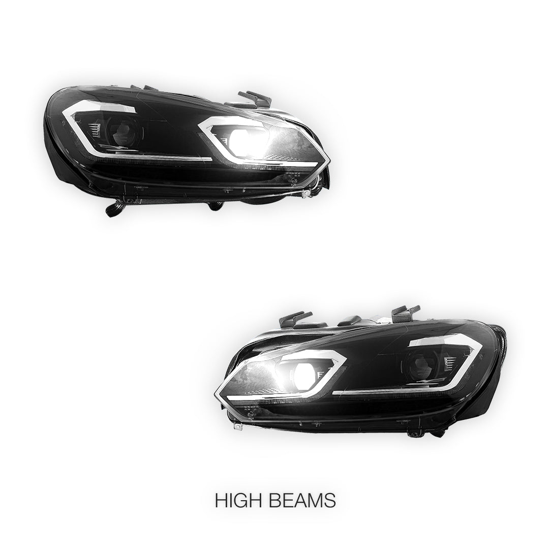 Volkswagen Golf MK6 (2008 - 2013) DRL Projector Sequential Headlights LH + RH