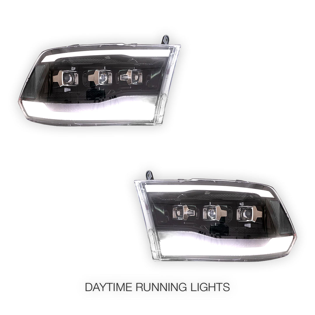 Dodge RAM 1500 (2009 - 2011) Clear Projector Headlights LH + RH