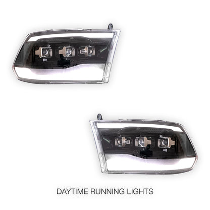 Dodge RAM 1500 (2009 - 2011) Clear Projector Headlights LH + RH