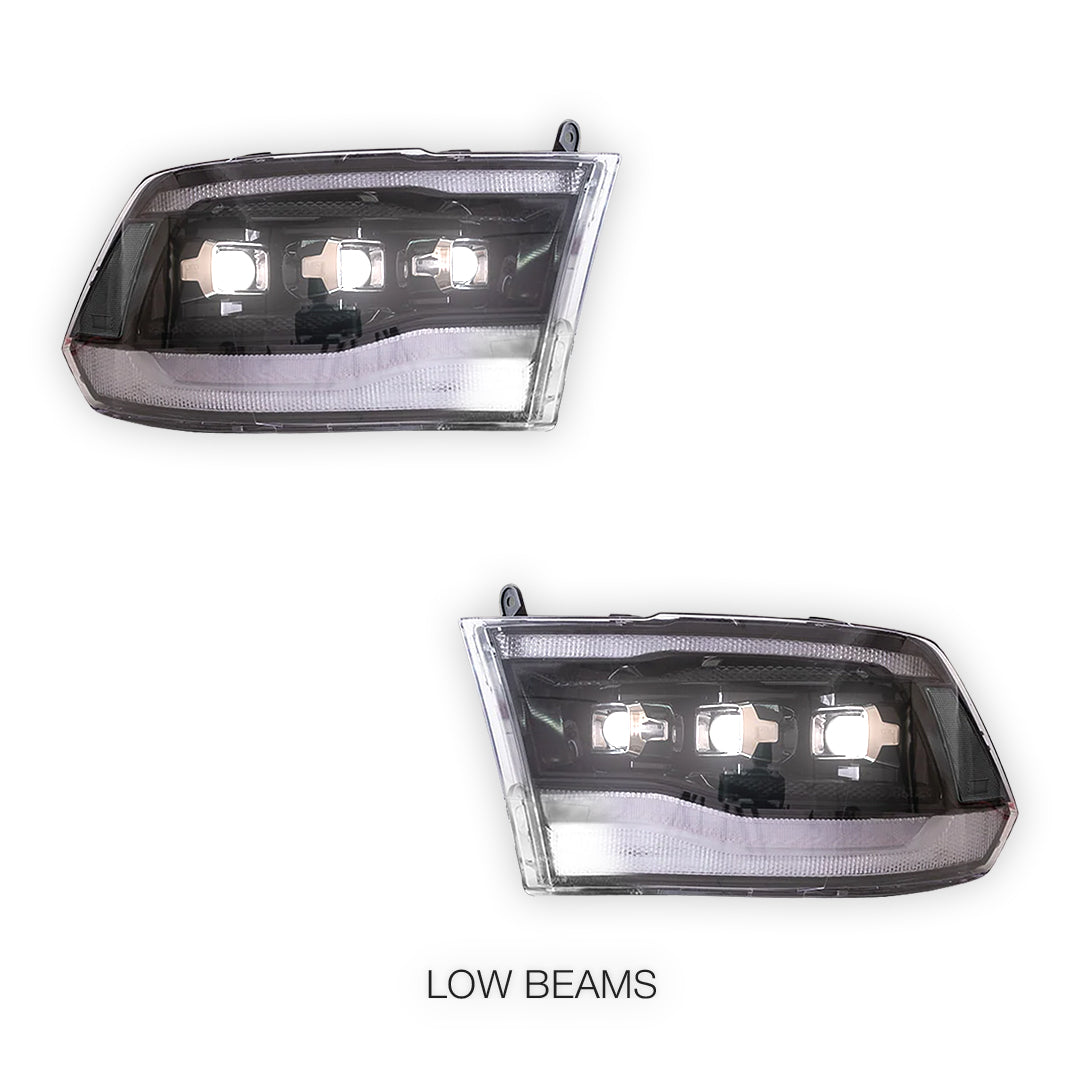 Dodge RAM 1500 (2009 - 2011) Clear Projector Headlights LH + RH