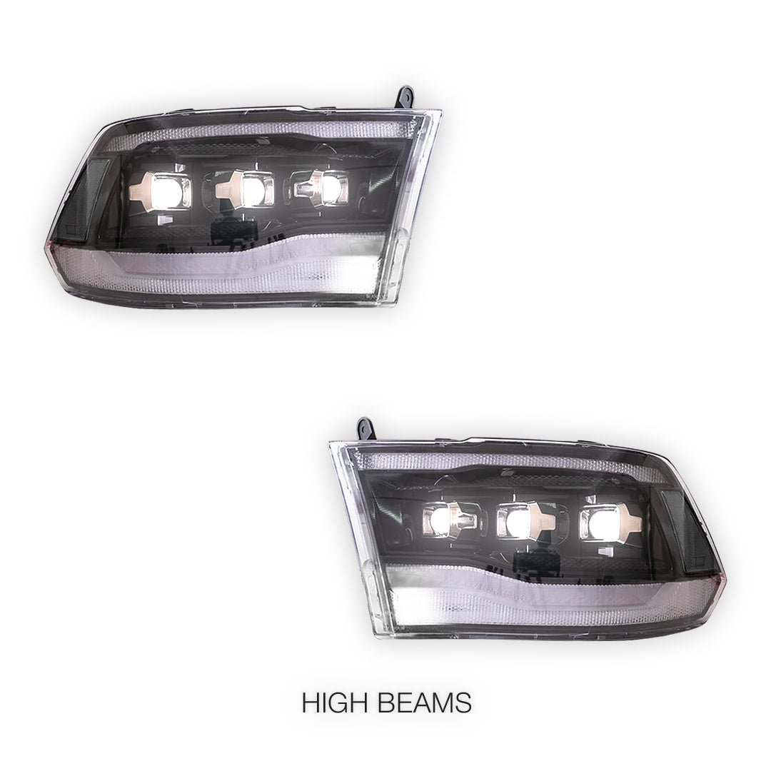 Dodge RAM 1500 (2009 - 2011) Clear Projector Headlights LH + RH