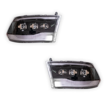 Dodge RAM 1500 (2009 - 2011) Clear Projector Headlights LH + RH