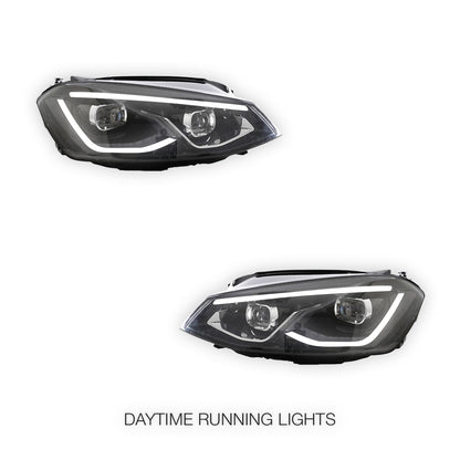 Volkswagen Golf MK7 (2013 - 2017) Red Projector Sequential Headlights LH + RH