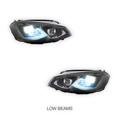 Volkswagen Golf MK7 (2013 - 2017) Red Projector Sequential Headlights LH + RH