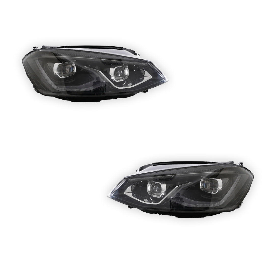 Volkswagen Golf MK7 (2013 - 2017) Red Projector Sequential Headlights LH + RH