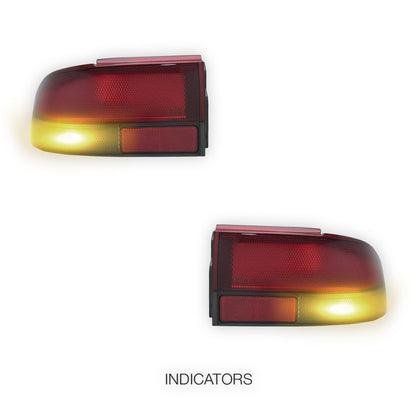 Holden Commodore VS / VR (1993 - 1997) Red Clear Tail Lights LH + RH
