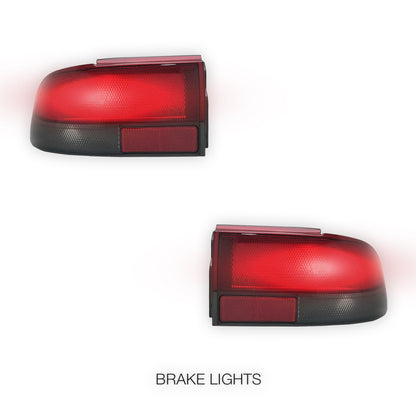 Holden Commodore VS / VR (1993 - 1997) Red Clear Tail Lights LH + RH