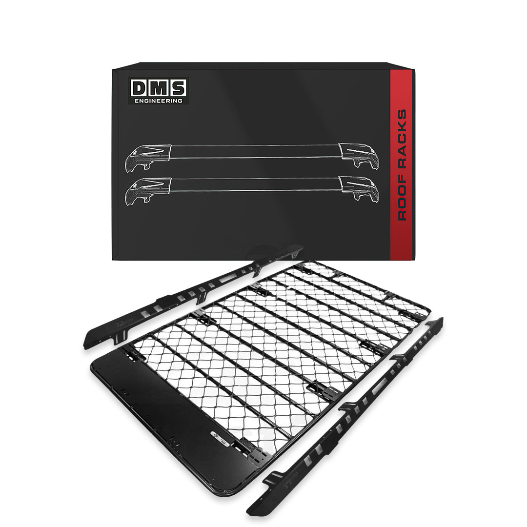 Toyota LandCruiser Prado 150 Series (All Models) (2009 - 2023) Black Flat Mesh Roof Rack
