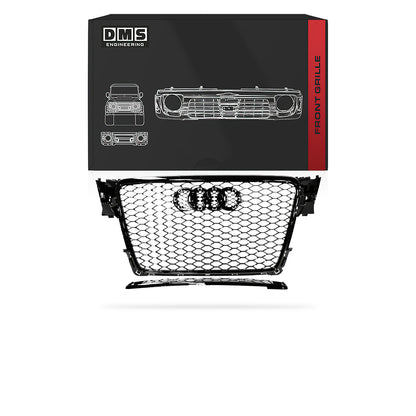 Audi A4 B8 (2009 - 2011) Gloss Black / Chrome Black Honeycomb RS4 Style Front Bumper Bar Grille