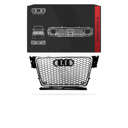 Audi A4 B8 (2009 - 2011) Gloss Black / Chrome Black Honeycomb RS4 Style Grille