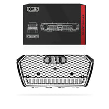 Audi A4 B9 (2016 - 2019) Chrome Black QUATTRO RS4 Style Front Bumper Bar Grille