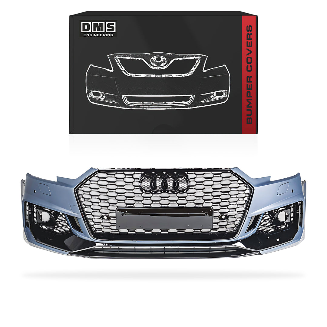 Audi A4 B9 (2016 - 2019) RS4 Style Front Bumper Cover Kit & Gloss Black Grille Grill