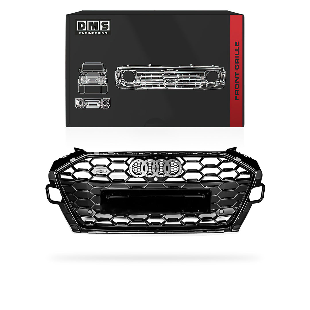 Audi A4 B9 (2020 - 2024) Gloss Black S4 Style Front Bumper Bar Grille