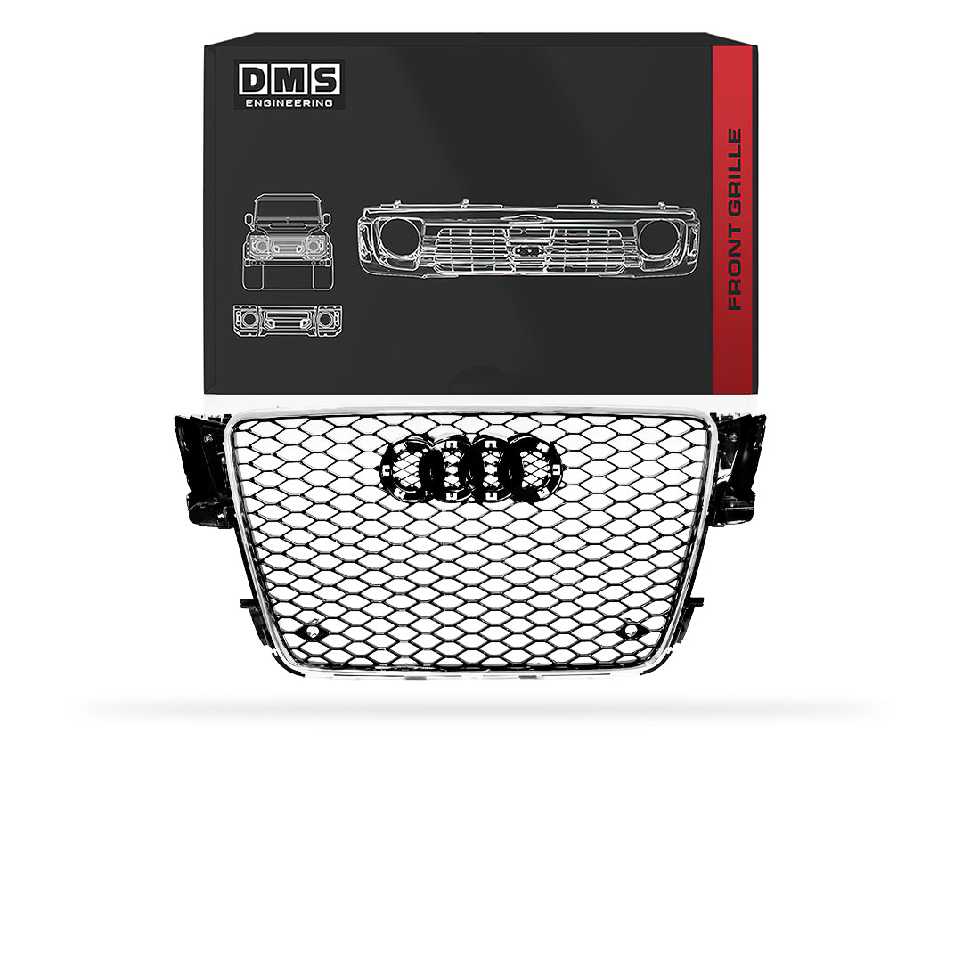 Audi A5 8T / 8F (2008 - 2012) Chrome Black Honeycomb RS5 Style Front Bumper Bar Grille