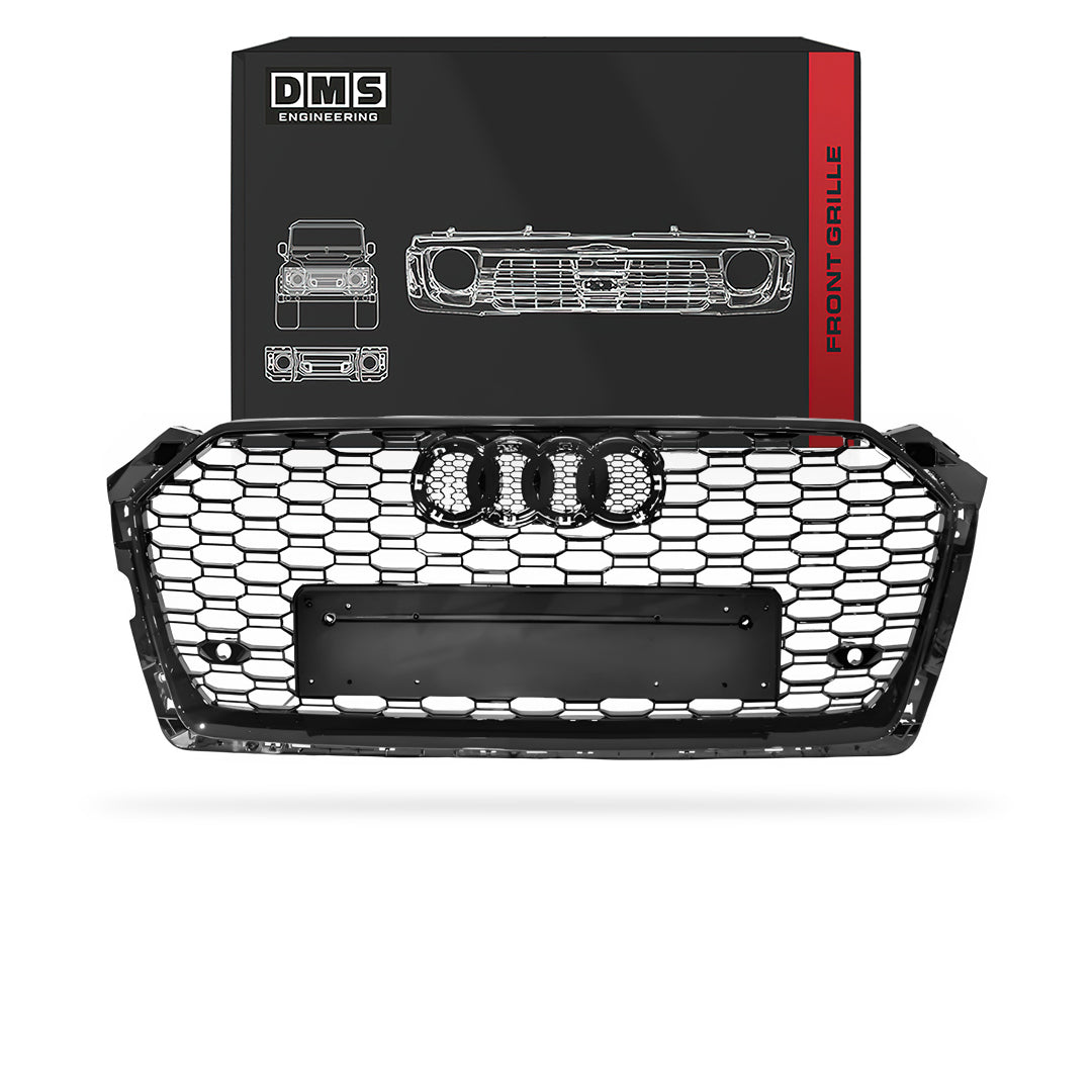 Audi A5 F5 (2016 - 2020) Gloss Black Honeycomb RS5 Style Front Bumper Bar Grille