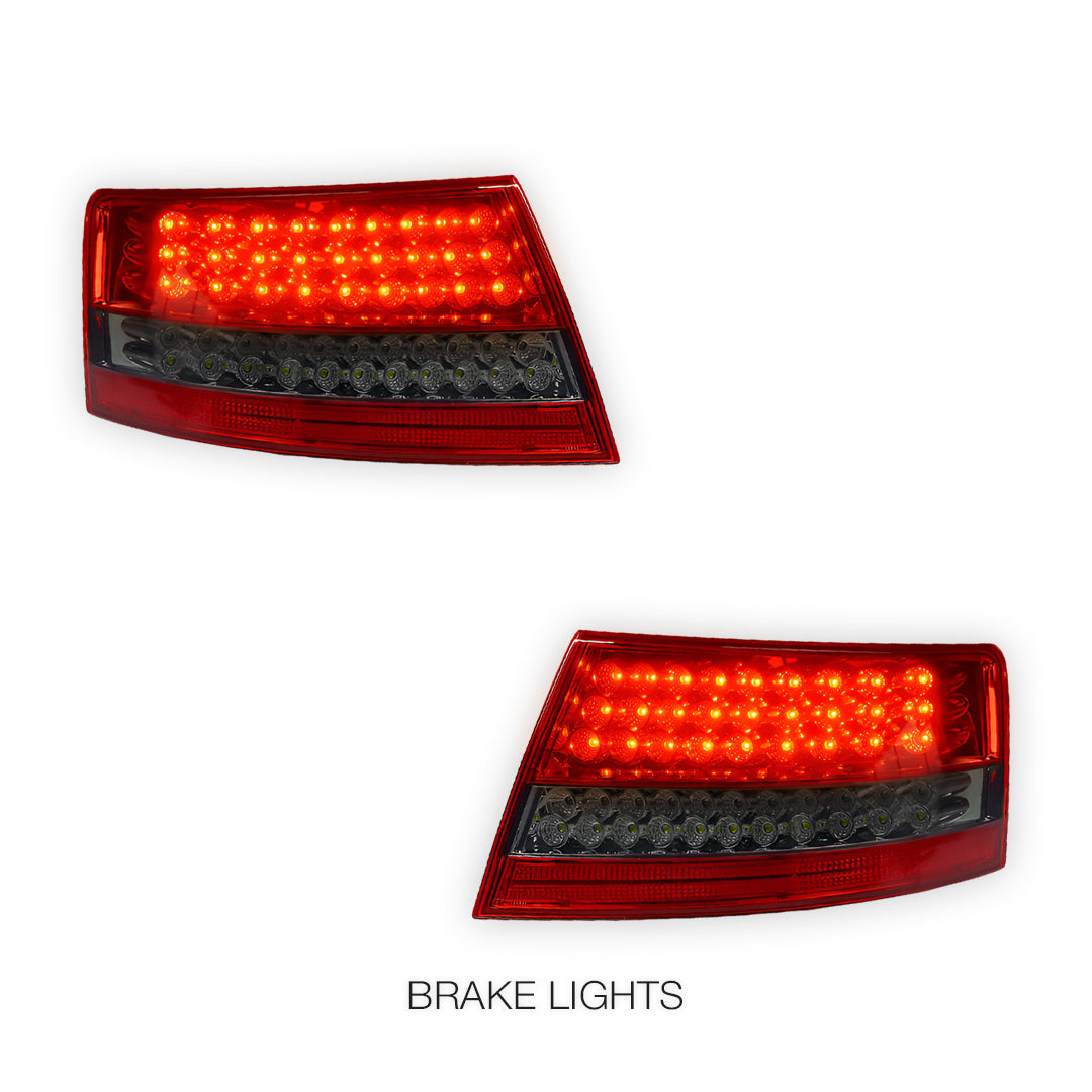 Audi A6 4F (2004 - 2007) Smoked Red Full LED Tail Lights LH + RH