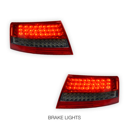 Audi A6 4F (2004 - 2007) Smoked Red Full LED Tail Lights LH + RH