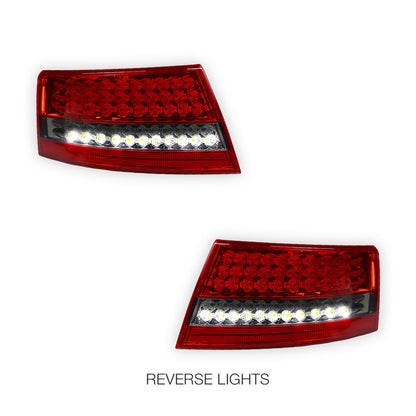 Audi A6 4F (2004 - 2007) Smoked Red Full LED Tail Lights LH + RH