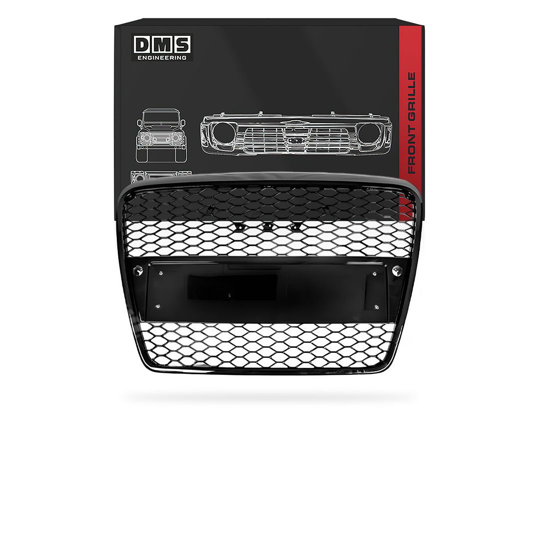 Audi A6 C6 (2004 - 2011) Gloss Black Honeycomb RS Style Front Bumper Bar Grille