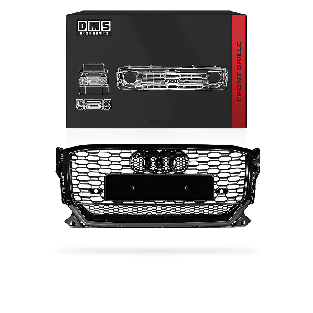 Audi Q2 SQ2 (2016 - 2020) Gloss Black Honeycomb RS Style Front Bumper Bar Grille