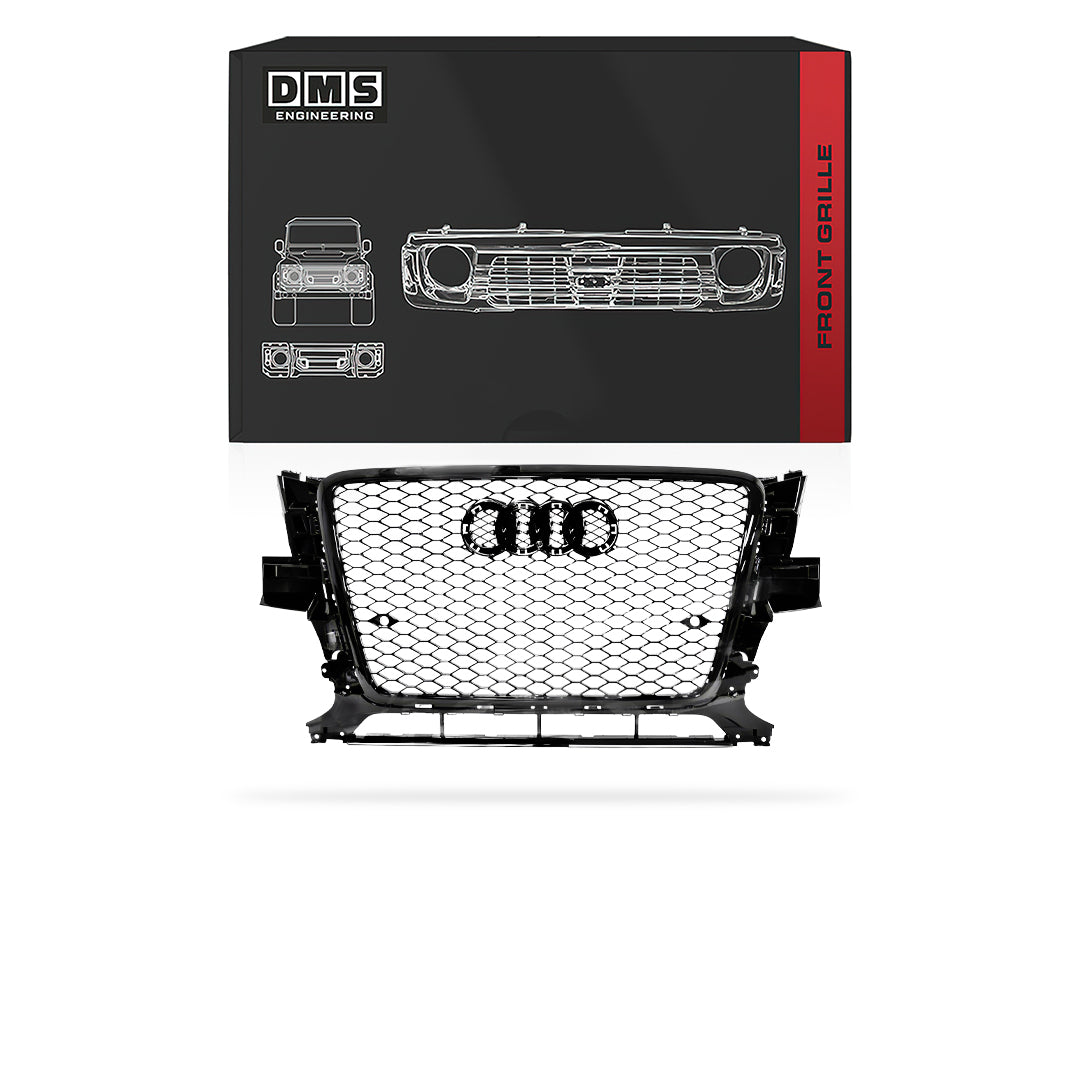 Audi Q5 8R (2009 - 2012) Gloss Black Honeycomb RS-Q5 Style Front Bumper Bar Grille