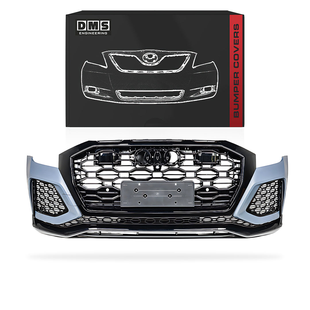 Audi Q8 F1 (2018 - 2023) RSQ8 Style Front Bumper Cover Kit with Gloss Black Grill