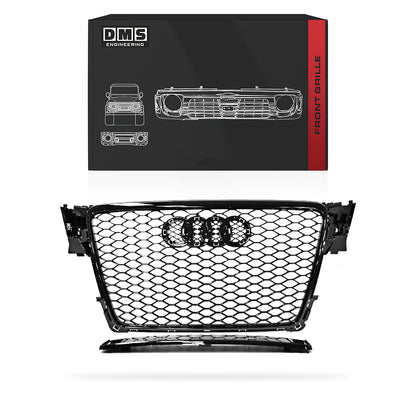 Audi S4 B8 (2009 - 2011) Gloss Black / Chrome Black Honeycomb RS4 Style Front Bumper Bar Grille (Copy)