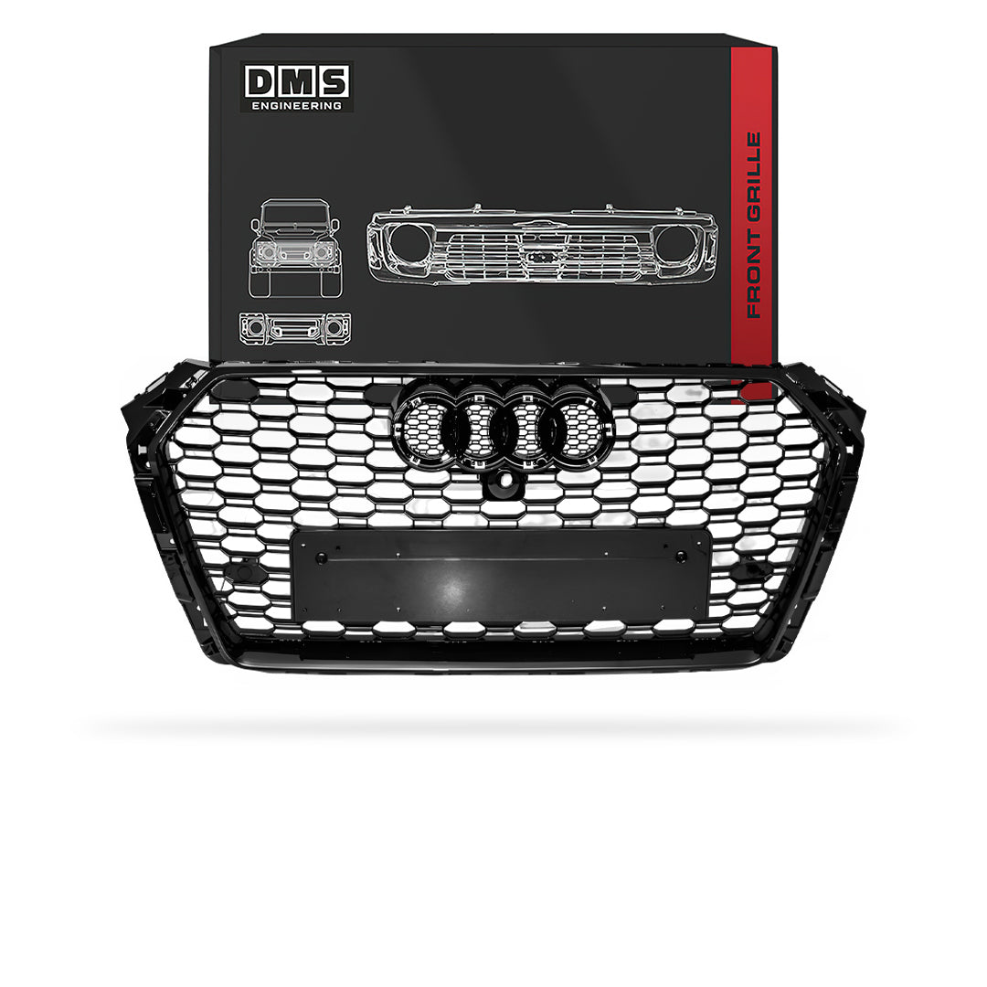 Audi S4 B9 (2016 - 2019) Gloss Black RS4 Style Front Bumper Bar Grille