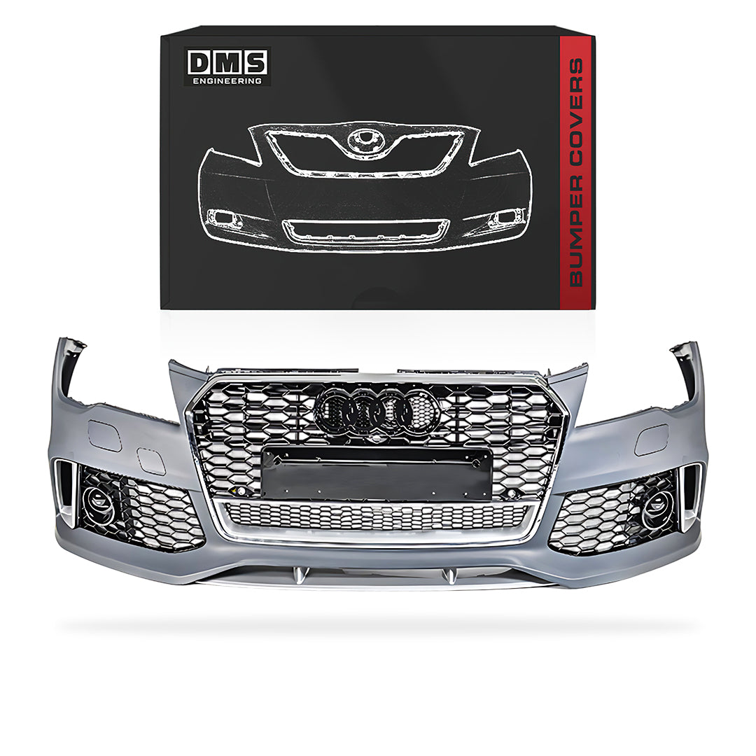 Audi TT 8J (2011 - 2014) RS7 Style Front Bumper Cover Kit with Gloss Black Honeycomb Grille Grill
