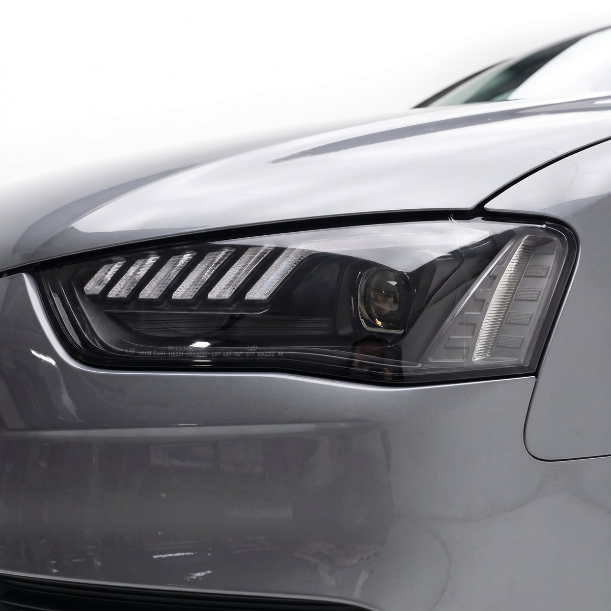 Audi A4 B8 (2012 - 2015) DRL Dual Beam Projector With Sequential Indicator Headlights LH + RH installed close-up