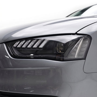 Audi A4 B8 (2012 - 2015) DRL Dual Beam Projector With Sequential Indicator Headlights LH + RH installed close-up