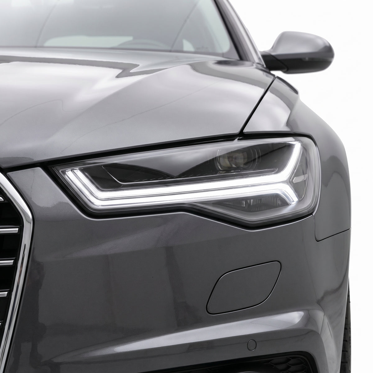 Audi A6 C7 (2015 - 2018) LED DRL Headlights LH + RH installed close-up