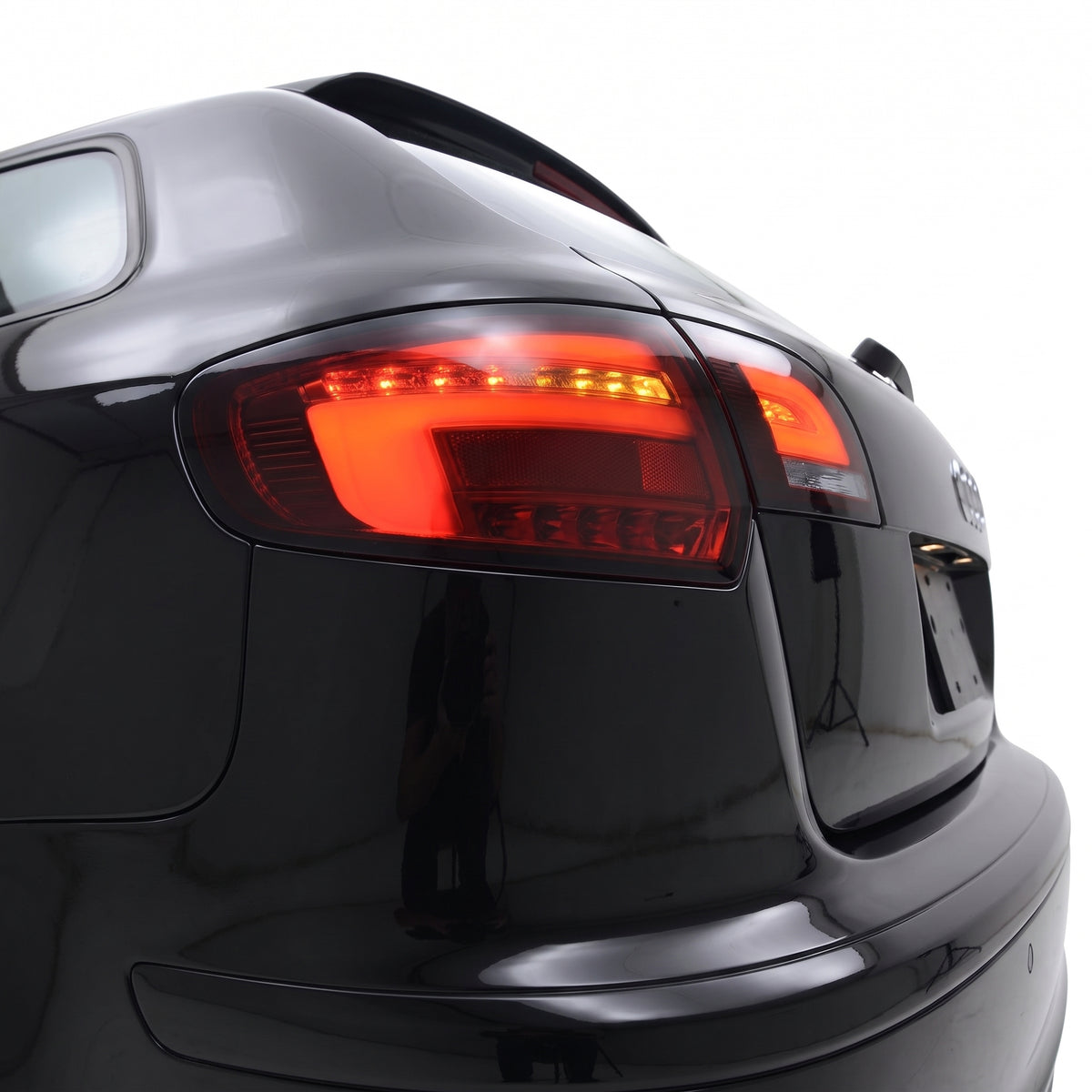 Audi S3 8P (2005 - 2008) Smoke Red Sequential 3D LED Stripe Tail Lights LH + RH installed close-up