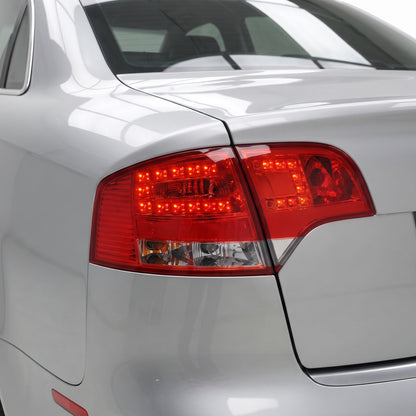 Audi S4 B7 (2005 - 2008) Clear Red LED Tail Lights LH + RH